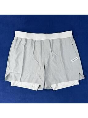 New Legends Forum Lite Short Platinum Men Size 2XL 4-Way Stretch Lined Gym Run